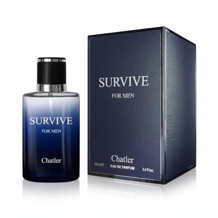 Perfume masculino Survive Chatler Eau de Parfum, fragancia intensa y elegante con un carácter moderno y masculino, ideal para el uso diario o momentos especiales. Aroma duradero y equilibrado. Presentado en frasco original con estuche. 🚚 Envíos a España