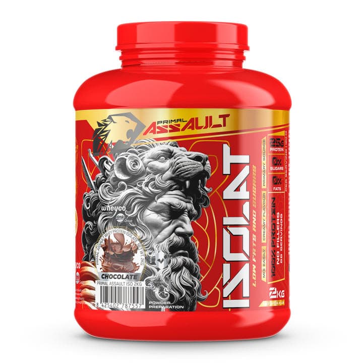 ISOLAT de PRIMAL ASSAULT es el aislado de proteina de suero más avanzado del mercado : la más alta calidad. Sin trucos ni ingredientes ocultos