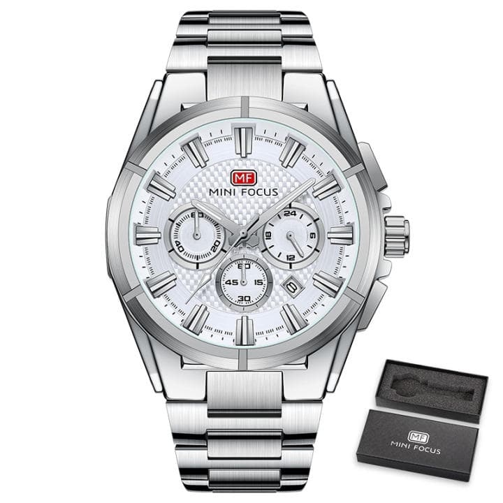 Reloj de Cuarzo Impermeable Correa de Acero Inoxidable Empleado en Casual Luminoso