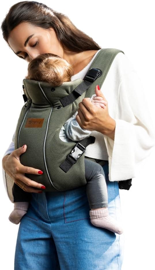 Jané Dual Mochila Portabebé Ergonómica, Desde Nacimiento (3,5–15 kg), 3 Posiciones, Transpirable y Acolchada, Verde