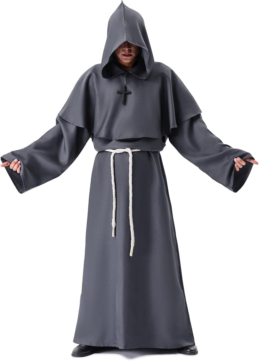 Myir JUN Disfraz Halloween Hombre, Disfraz Carnaval Tunica con Capucha
