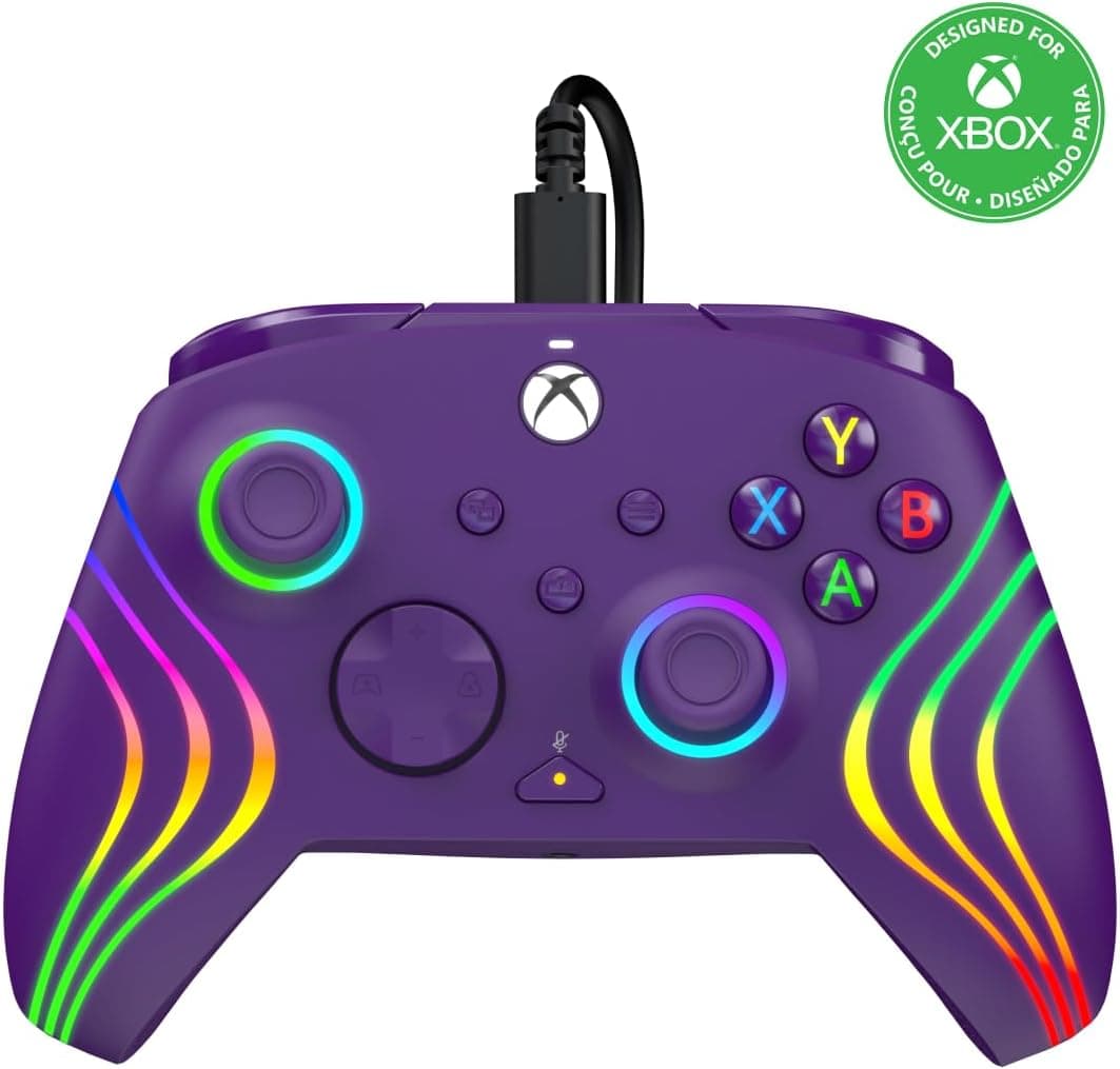 PDP Xbox Mando con cable Afterglow Wave Morado