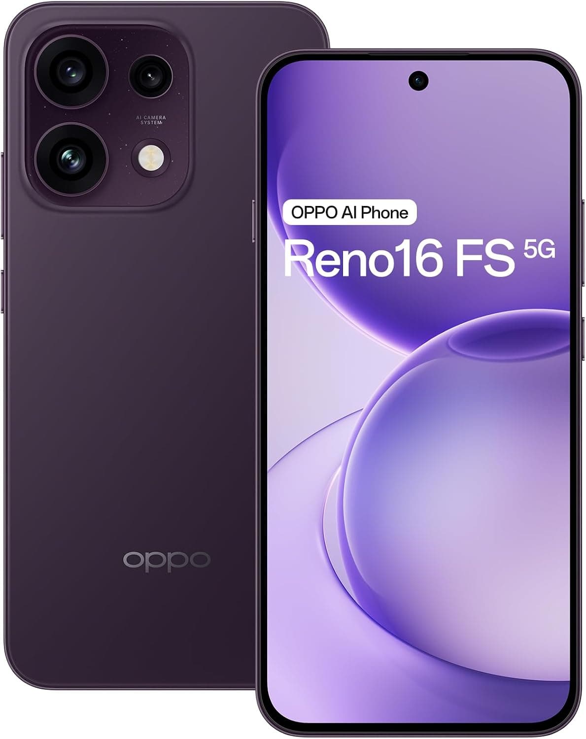 OPPO Reno16 FS 5G Smartphone 8+512GB 6500mAh 120Hz 50MP, Purple Black