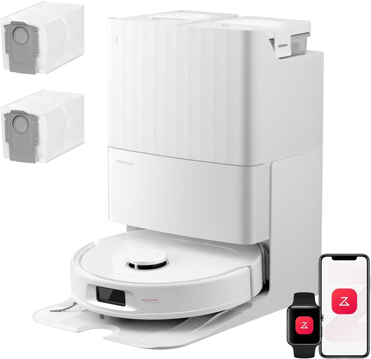 roborock Qrevo S Pro Set Robot Aspirador (Versión Mejorada del QV 35A) Succión de 18500 Pa, Base Todo en Uno, 2,7L Bolsa para Polvo, Sistema antienredos, Evitación de Obstáculos, Blanco