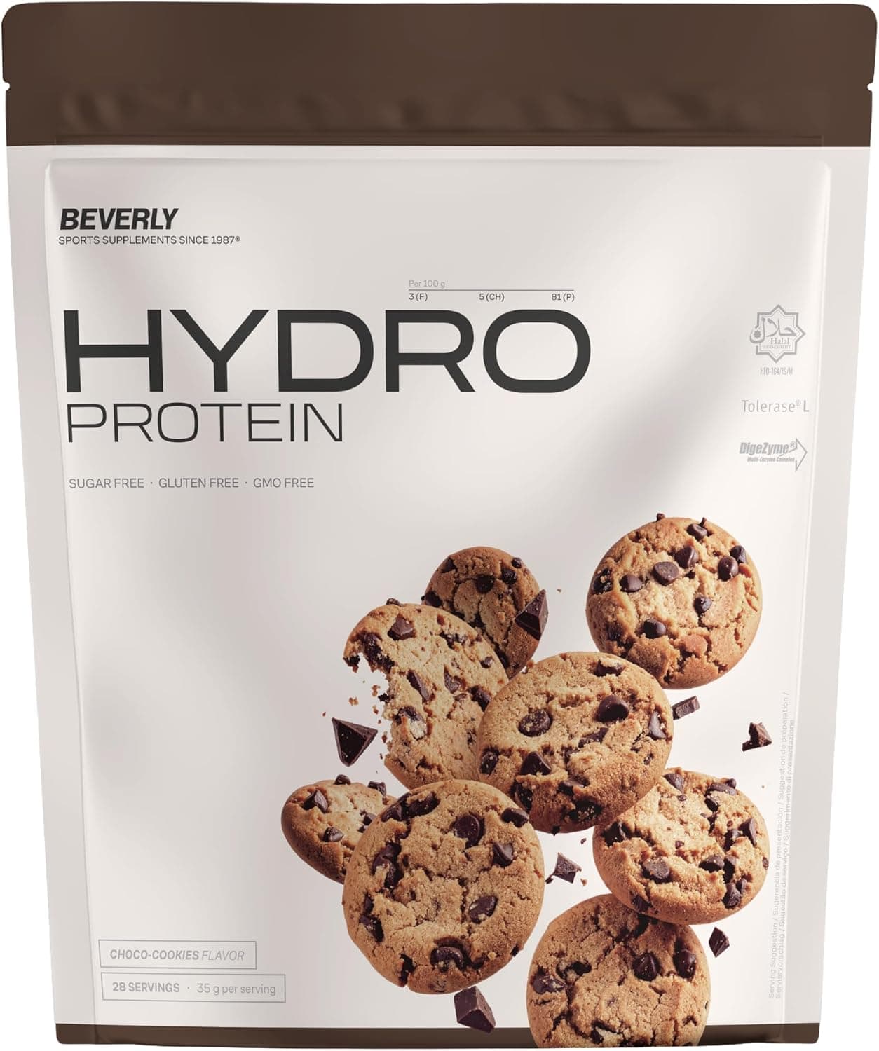 Beverly HYDRO PROTEIN – Proteína Hidrolizada de Suero con DigeZyme® y Tolerase® | 29 g Proteína por Ración | 1 kg (28 Servicios) | Alta Digestibilidad (Chocolate cookie)