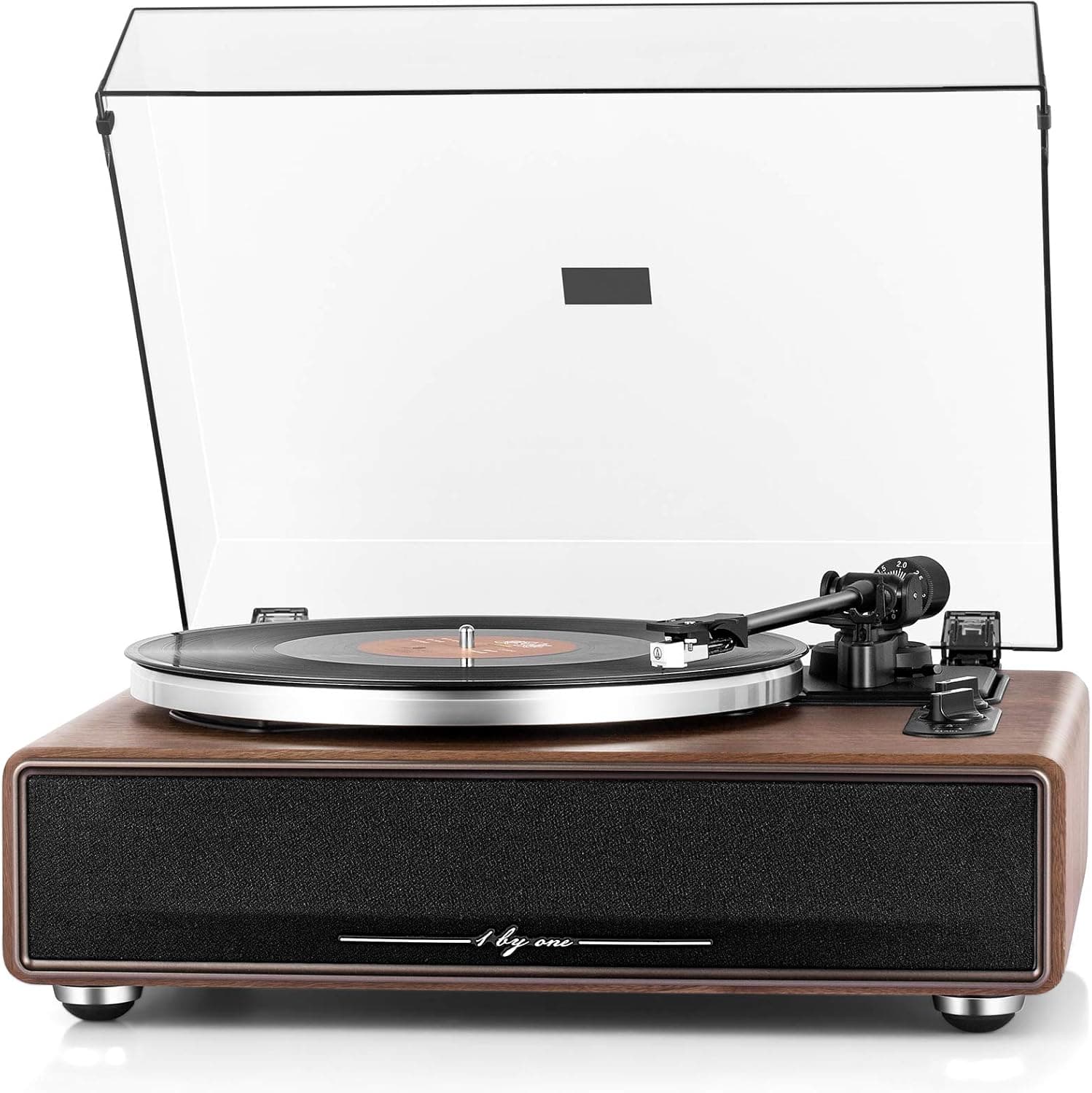 1 BY ONE Tocadiscos de Vinilo Todo en Uno, Portátil Bluetooth HiFi