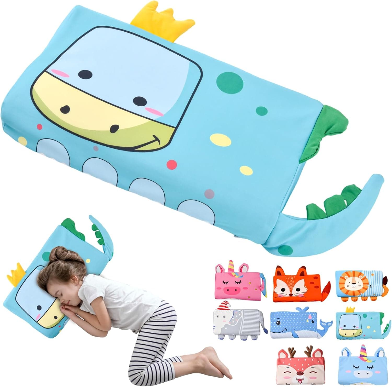 Almohada para Niños, Almohada Bebe, Cojin Bebe con, Almohada Infantil con Funda, Diseño Ergonómico, Transpirable, Hipoalergénico, Ideal para Niños de 3 a 12 Años