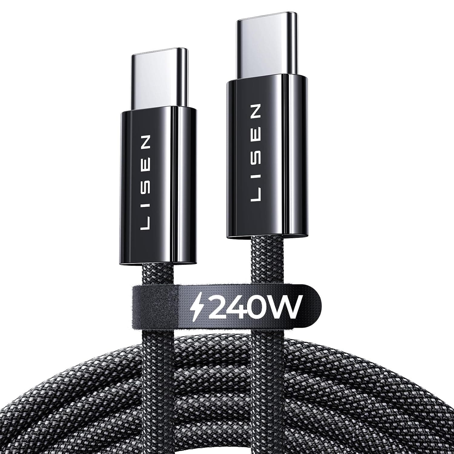 LISEN 240W Cable USB C Carga Rapida 2 Metros, PD3.0 Cable USB C a Tipo C
