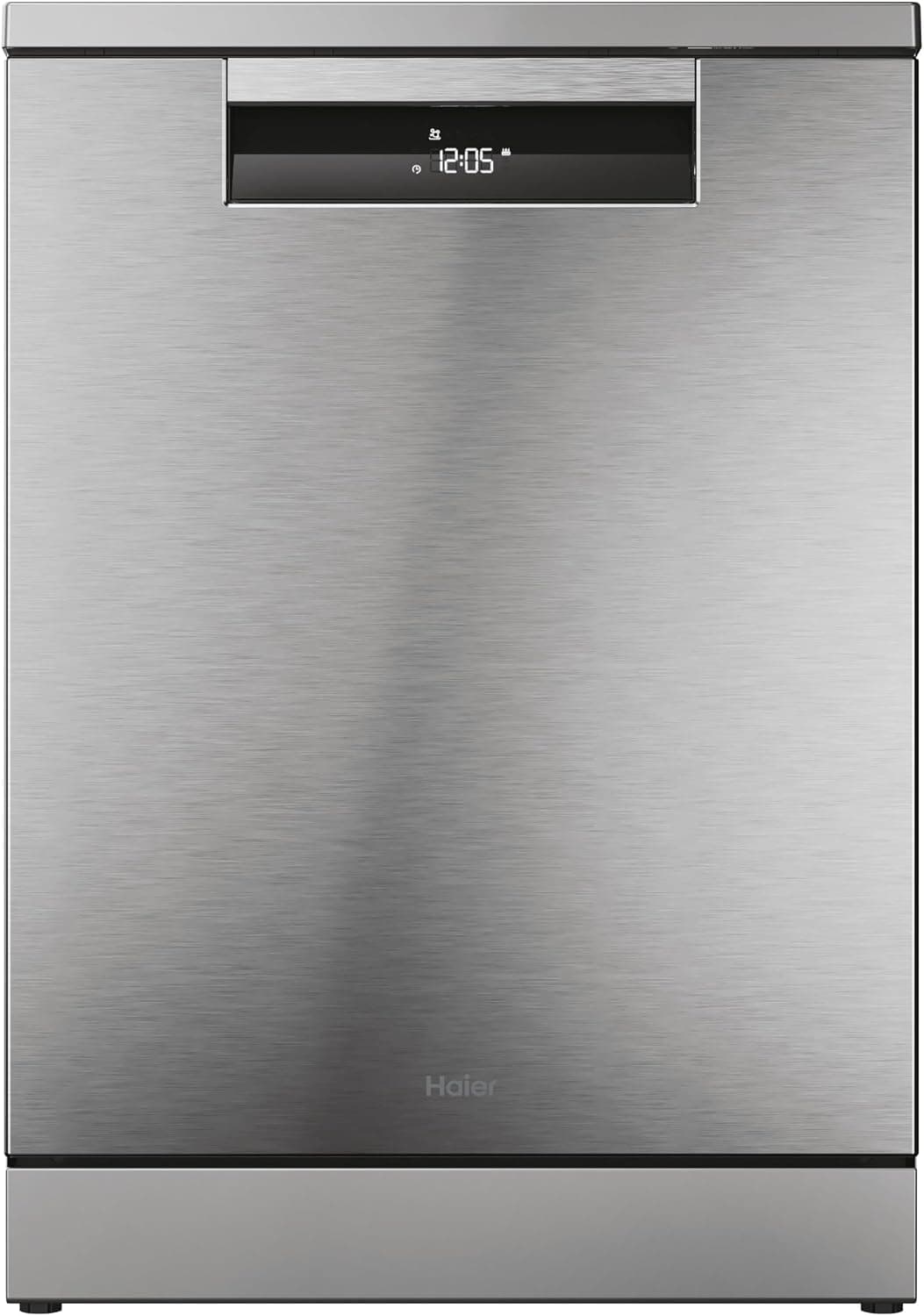 Haier I-Pro Shine Serie 5 XF 6B2M3PX Lavavajillas Independiente 60 cm, Motor Inverter, 16 Cubiertos, 3 Bandejas, 10 Ciclos, Wi-Fi, App hOn, Maxi Tub, Powerwash, Apertura Automática, 42 DB, Inox