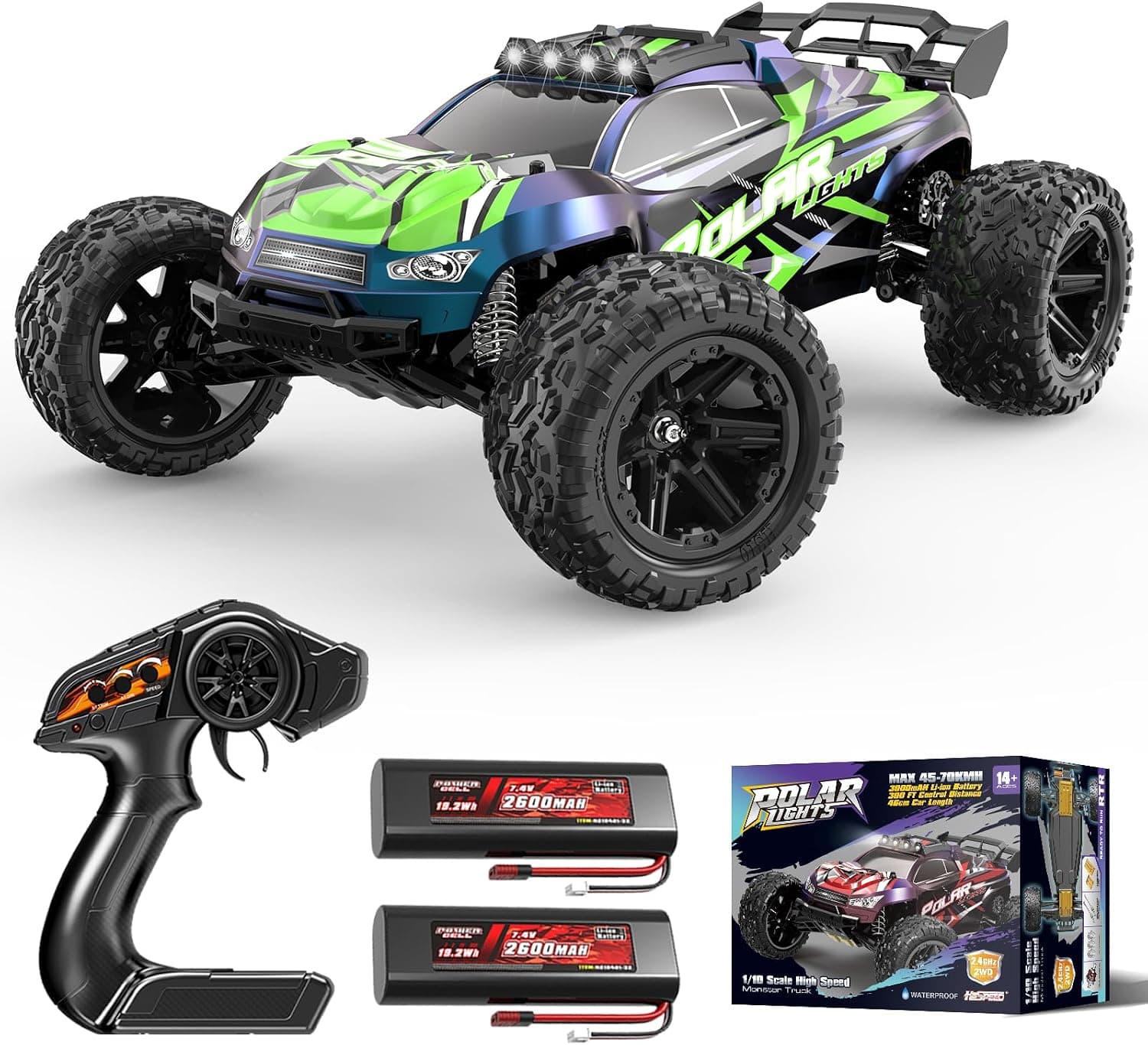 Coche Teledirigido 1:10 para Adultos, RC Car 45 km/h RWD Todoterreno