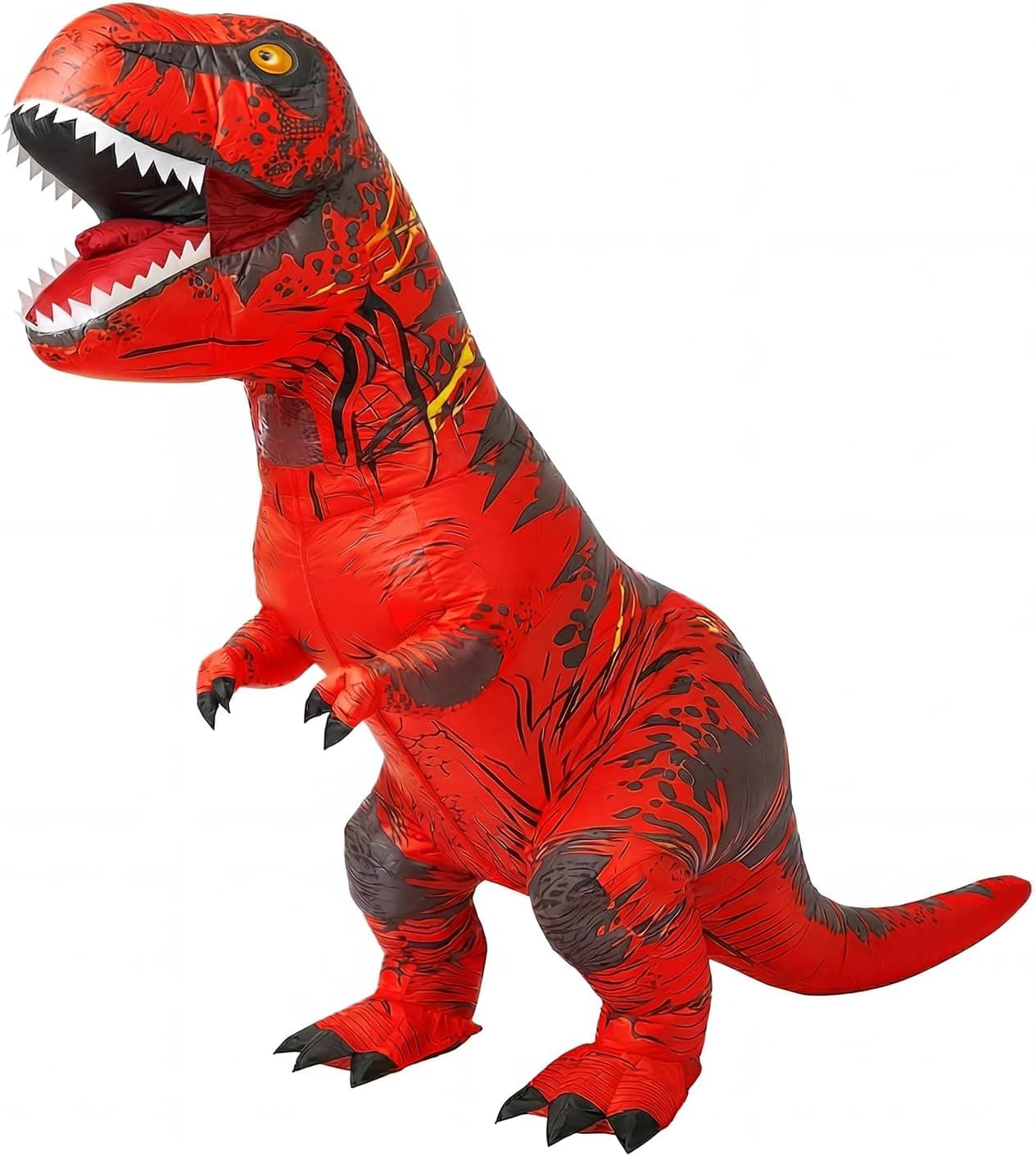 JASHKE Disfraz de Dinosaurio Traje Inflable Traje de Trex Disfraz de Halloween Disfraz de Adulto (Rojo)