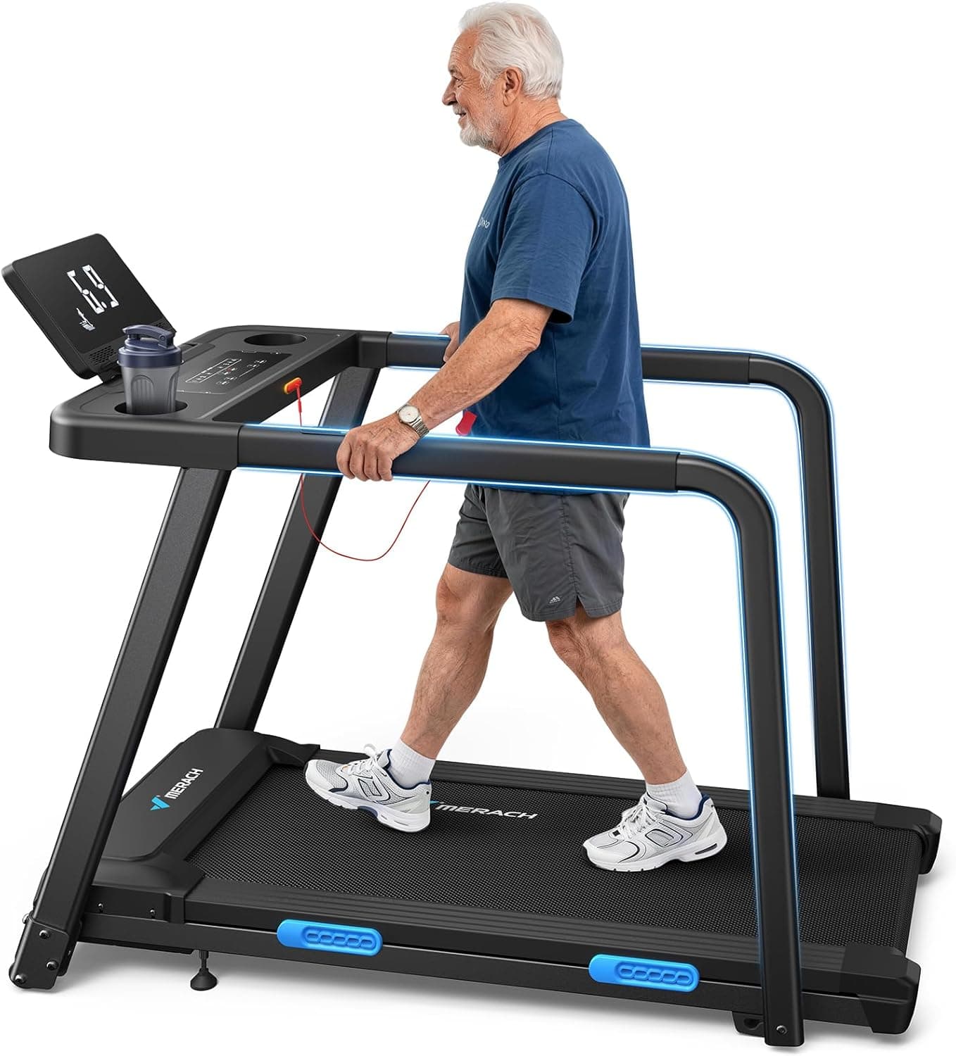 MERACH T12B5 Cinta de Correr con Pasamanos de Seguridad para Mayores