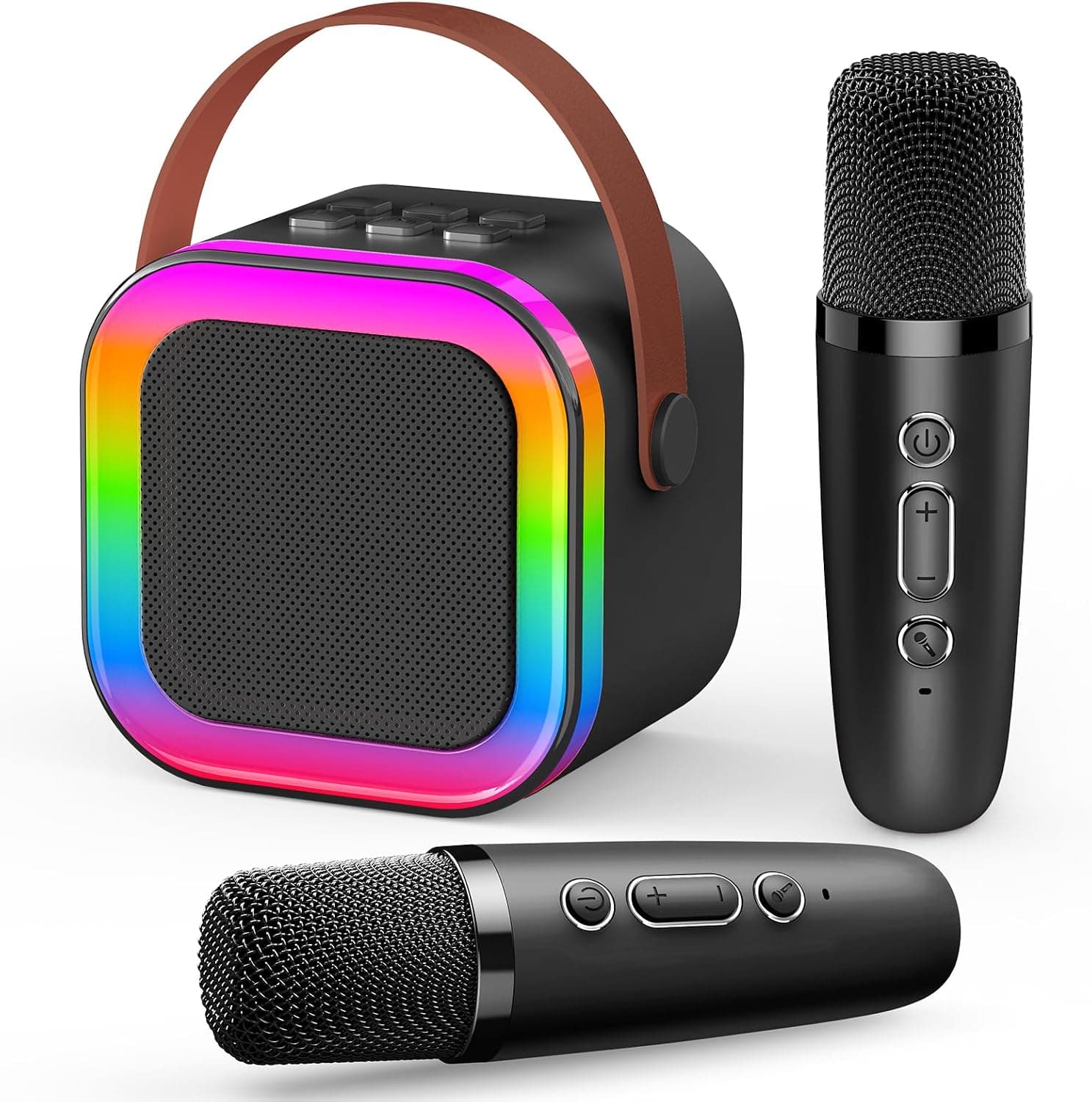 Dislocati Juguetes Niños 3-12 Años Microphone Karaoke con Luces LED - Portátil para Niños y Adultos - Micrófonos Inalámbricos con Efectos de Luz para Cantar, Fiestas y Juegos Regalo Navidad