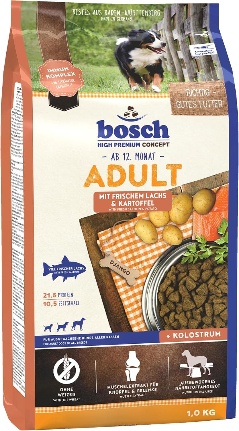 bosch HPC Adult con salmón fresco y patata | Alimento seco para perros adultos de todas las razas | 1 x 3 kg