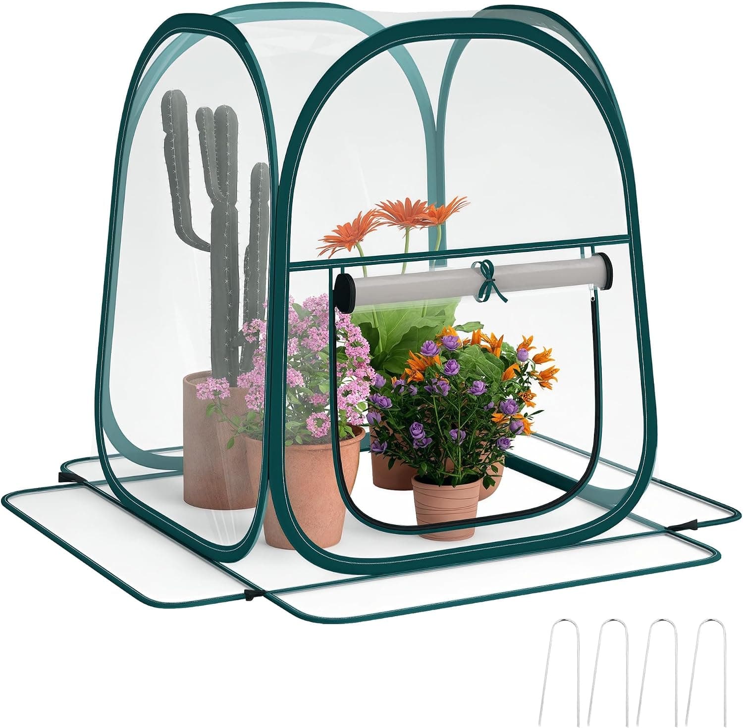 Outsunny Mini Invernadero Plegable Pop-up 70x70x80 cm Transparente
