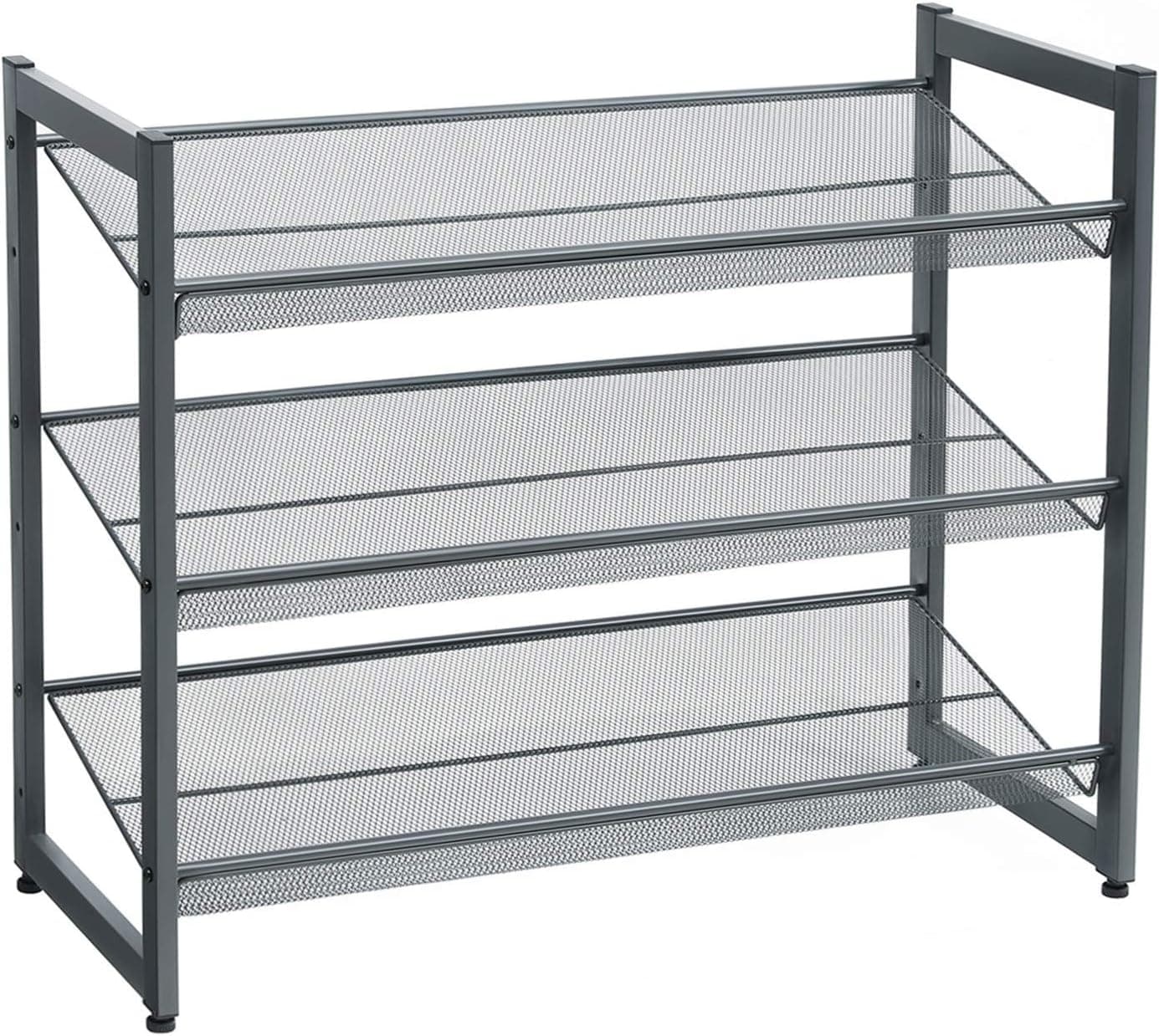 SONGMICS Zapatero de Metal con 3 Niveles, Apilable, 74 x 30,5 x 61,5 cm