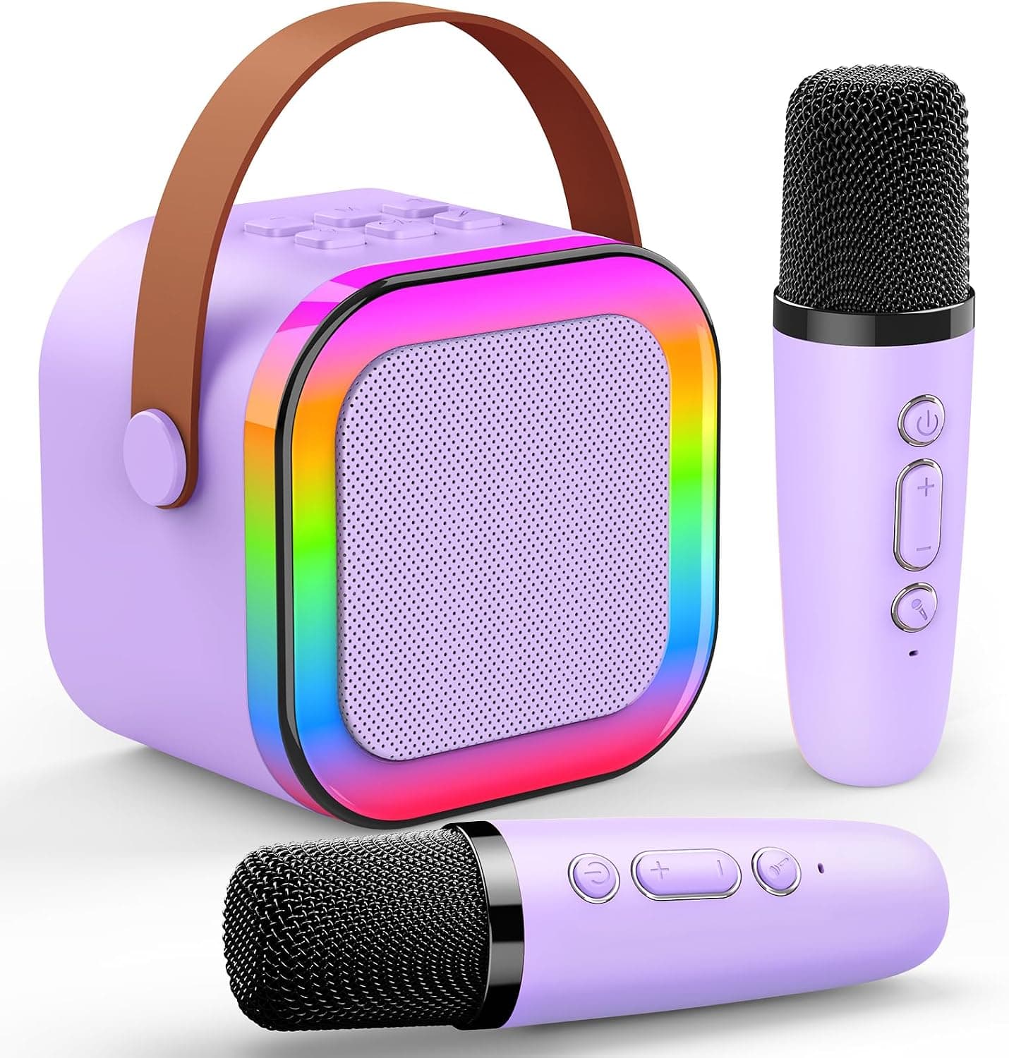 Dislocati Microfono Karaoke Infantil,Karaoke 2 Microfonos Inalambricos Regalo Navidad Niña 3-12 Años Juguetes Niña Microfono - Regalo Cumpleaños Fiesta Musical Infantil Portátil para Cantar y Bailar