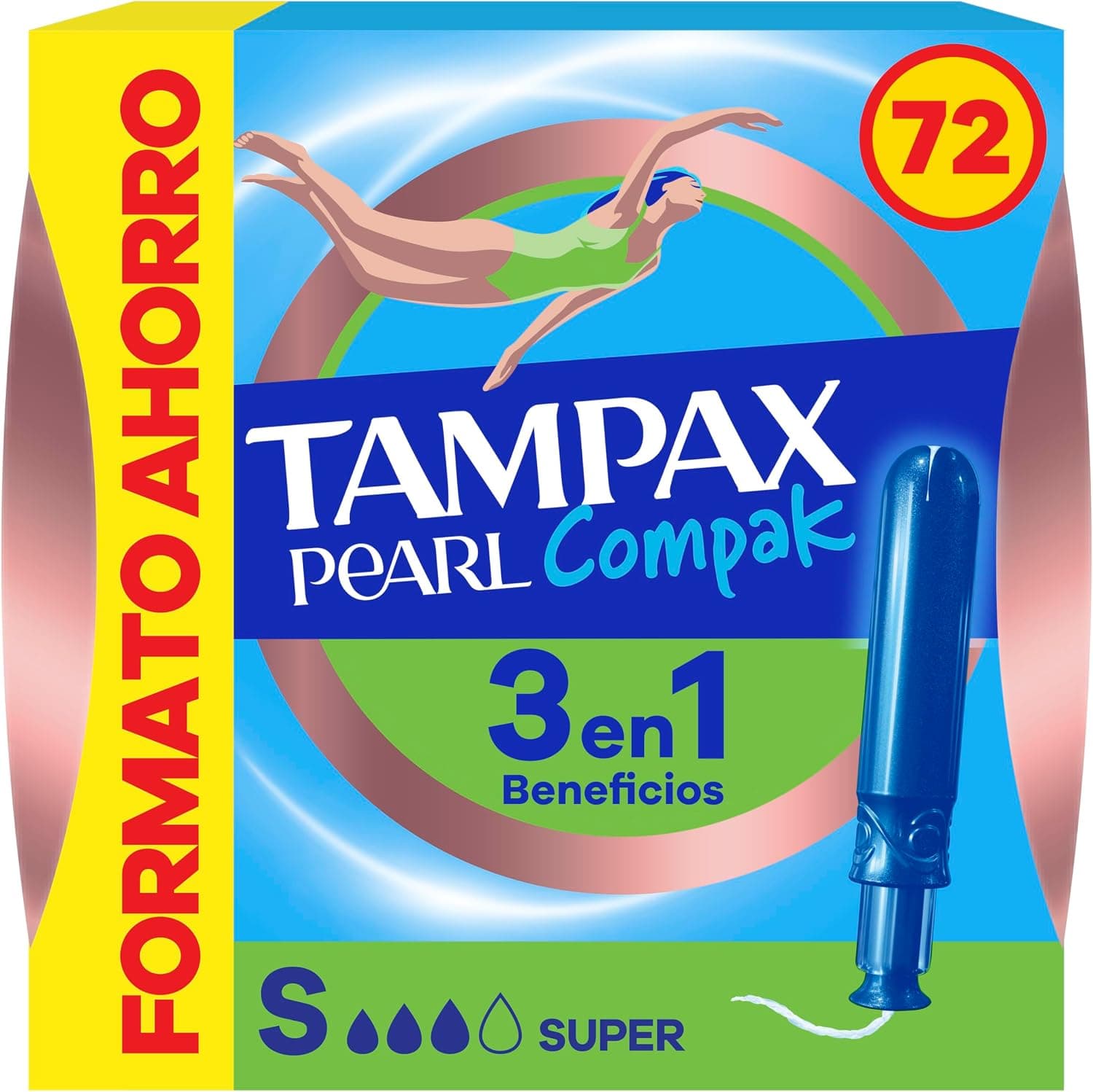 Tampax Pearl Compak Super 72 unidades