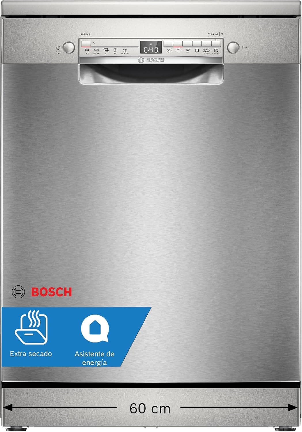 Bosch, Lavavajillas, Serie 2, 13 servicios, Silencioso, Inox, SMS2HTI06E