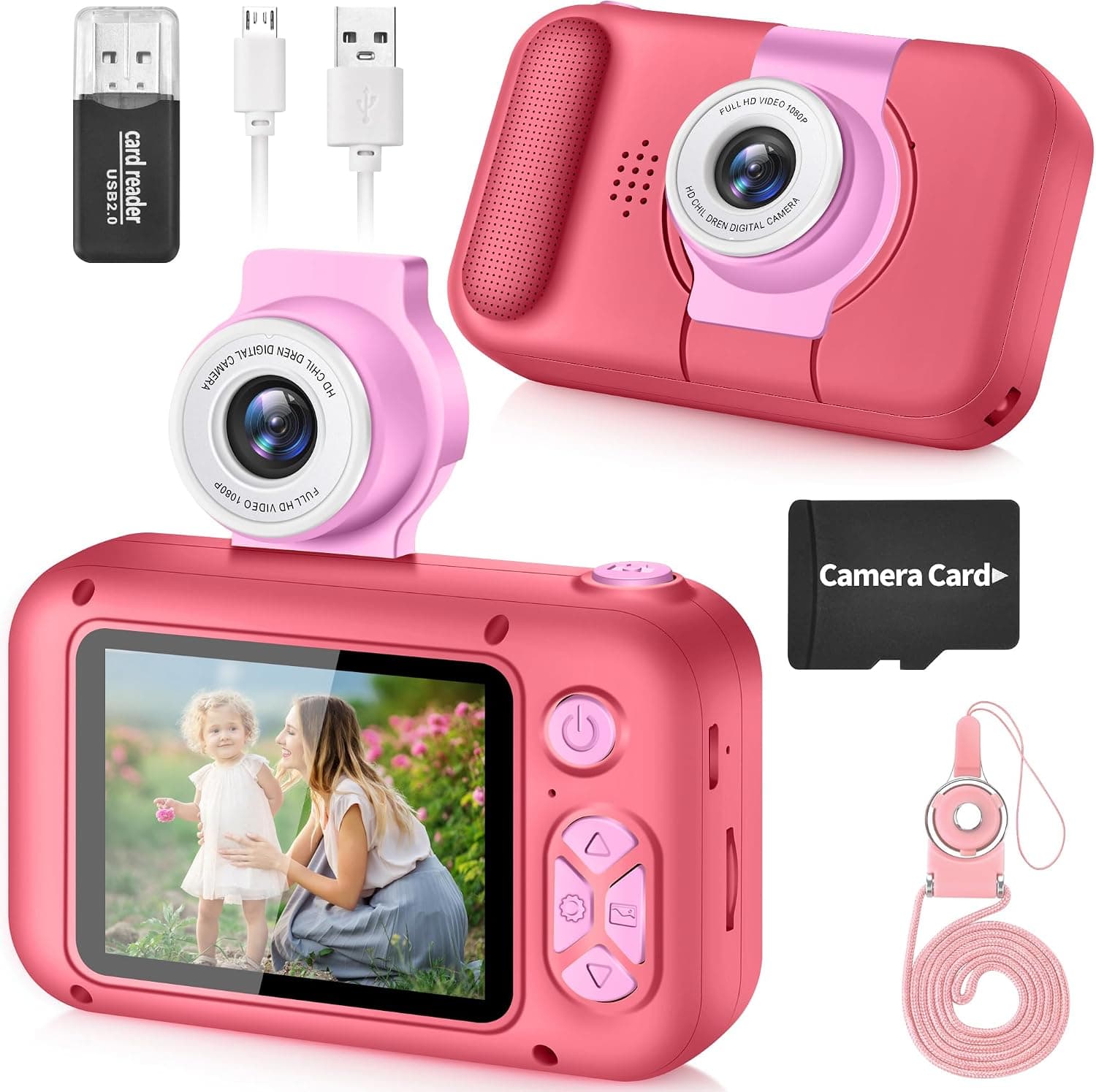 ARNSSIEN Camara Fotos Infantil 2,4" Camara de Fotos para Niños Flip 180°